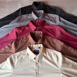 FLEX Men's Dress Shirts Lot of 5 Size Medium Solid Colors Mixed Brands